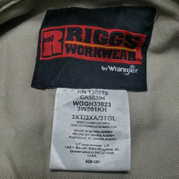 NWT RIGGS Longsleeve Khaki Work Shirt 3XT - Picture 6 of 6